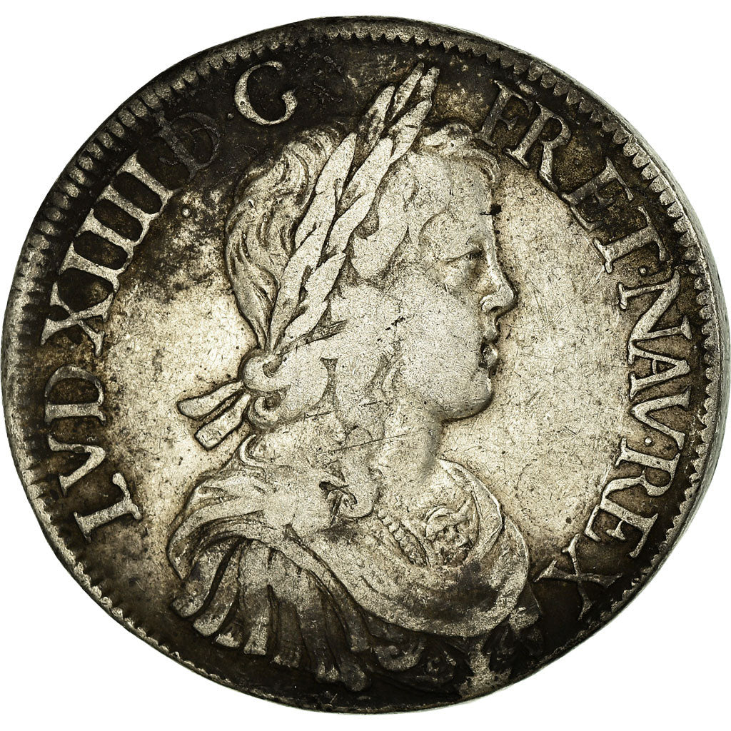 Moneda, Francia, Louis XIV, Écu à la mèche longue, Ecu, 1652, Paris, BC+