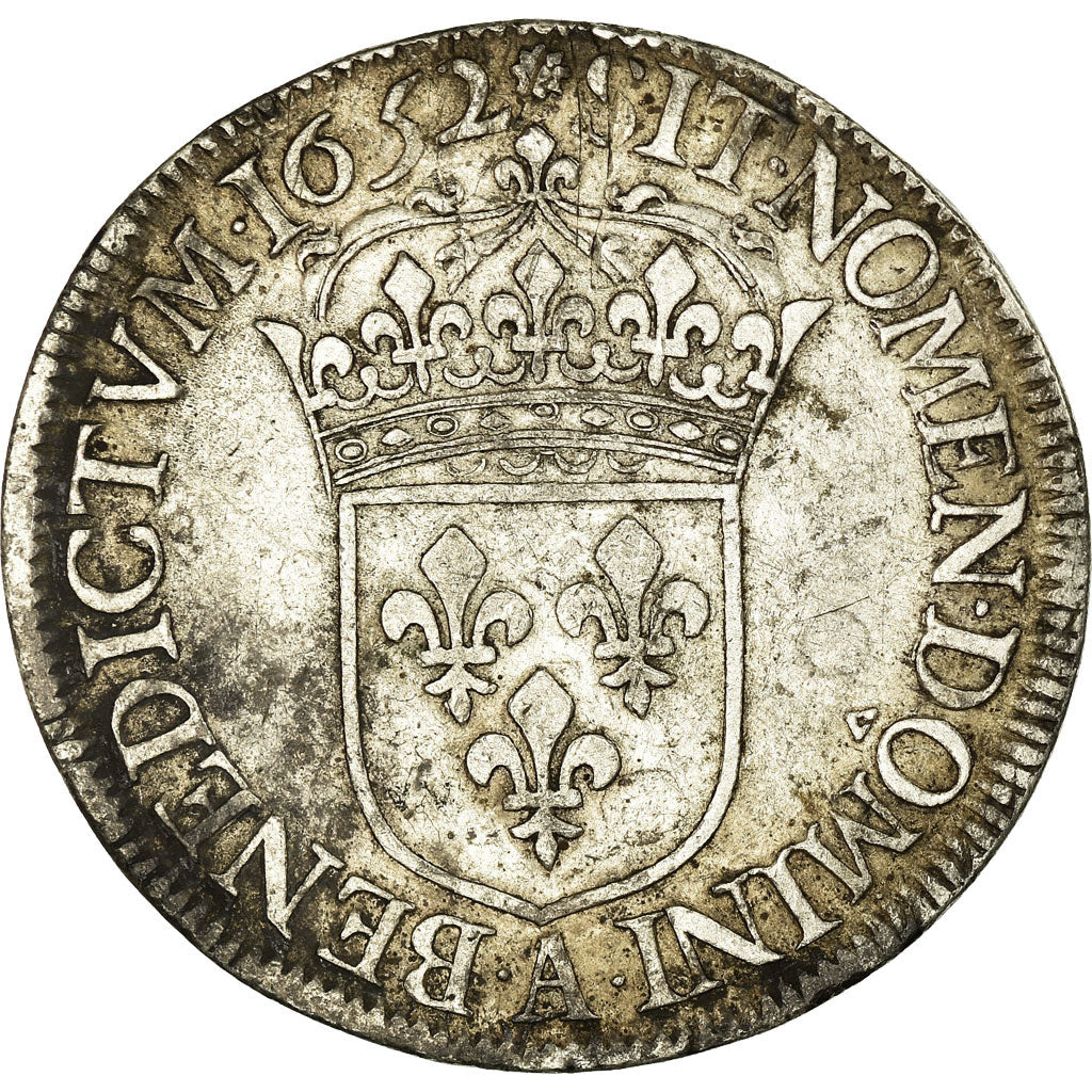 Moneda, Francia, Louis XIV, Écu à la mèche longue, Ecu, 1652, Paris, BC+