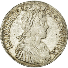 Moneda, Francia, Louis XIV, Écu à la mèche longue, Ecu, 1653, Paris, BC+