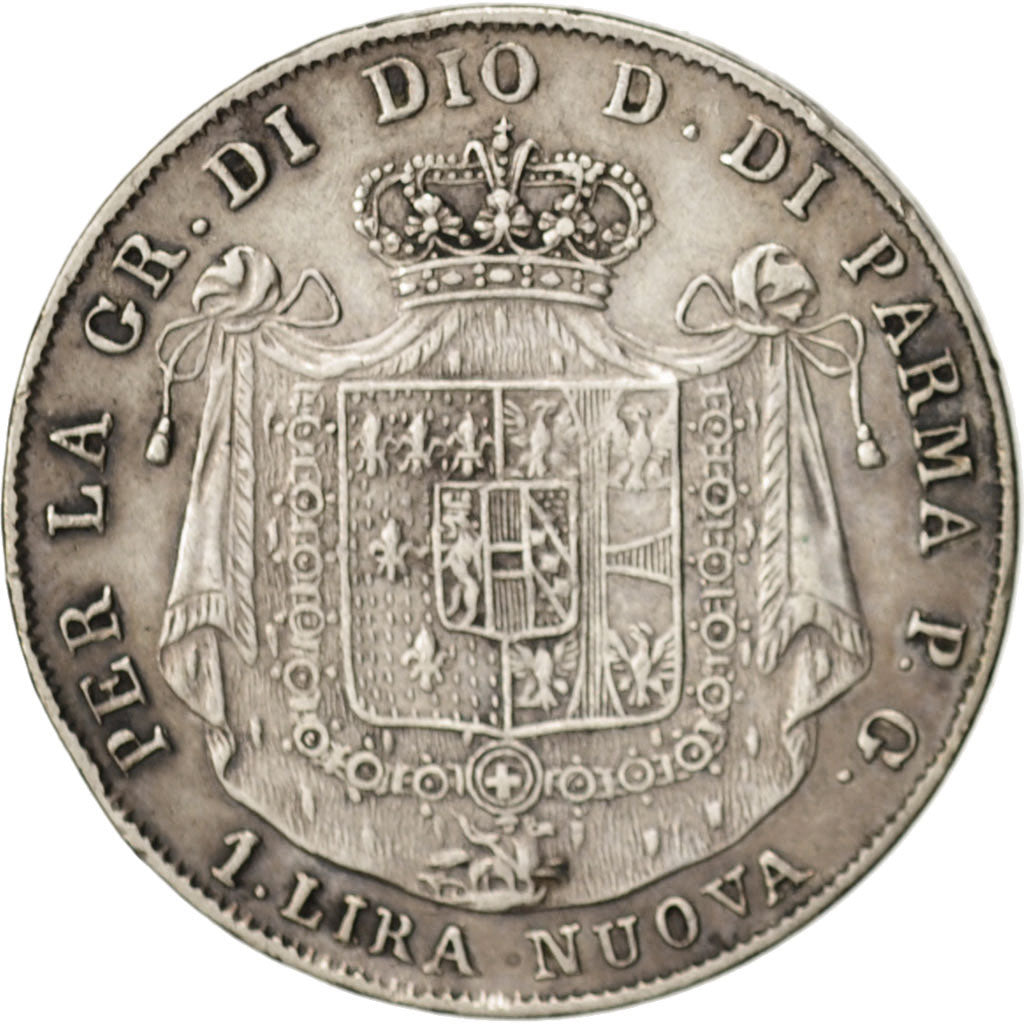 Coin, ITALIAN STATES, PARMA, Maria Luigia, Lira, 1815, EF(40-45), Silver, KM:28