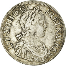 Moneta, Francia, Louis XIV, Écu à la mèche longue, Ecu, 1647, La Rochelle