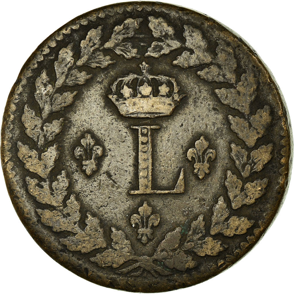 Coin, France, Louis XVIII, Decime, 1815, Strasbourg, VF(30-35), Bronze, KM:701