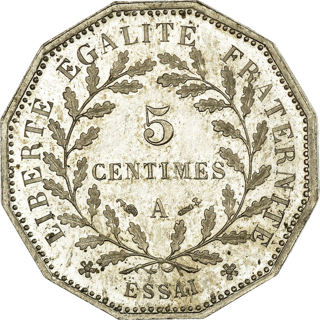 Coin, France, Dupré, 5 Centimes, 1881, ESSAI, MS(60-62), Maillechort
