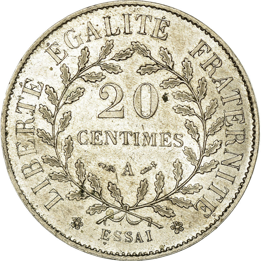Coin, France, Dupré, 20 Centimes, 1881, ESSAI, EF(40-45), Maillechort