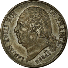 Munten, Frankrijk, Louis XVIII, Type à l'écu, 5 Centimes, ESSAI, PR, Bronze