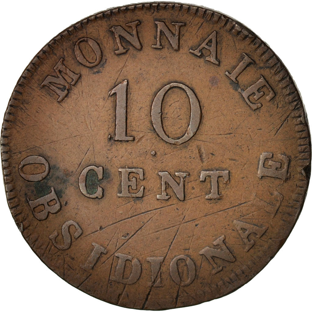 FRENCH STATES, ANTWERP, 10 Centimes, 1814, KM:7.2