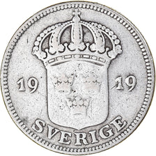 Coin, Sweden, Gustaf V, 50 Öre, 1919, EF(40-45), Silver, KM:788