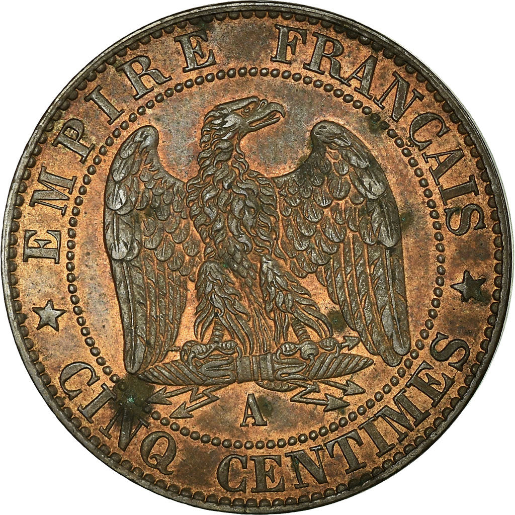 Munten, Frankrijk, Napoleon III, Napoléon III, 5 Centimes, 1855, Paris, PR