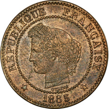 Moeda, França, Cérès, 2 Centimes, 1885, Paris, AU(55-58), Bronze, KM:827.1