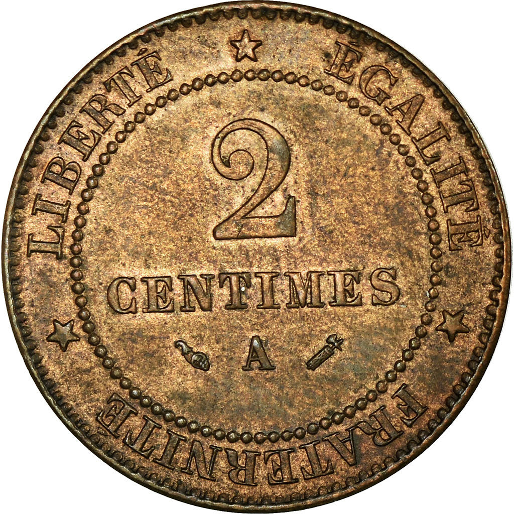 Coin, France, Cérès, 2 Centimes, 1885, Paris, AU(55-58), Bronze, KM:827.1