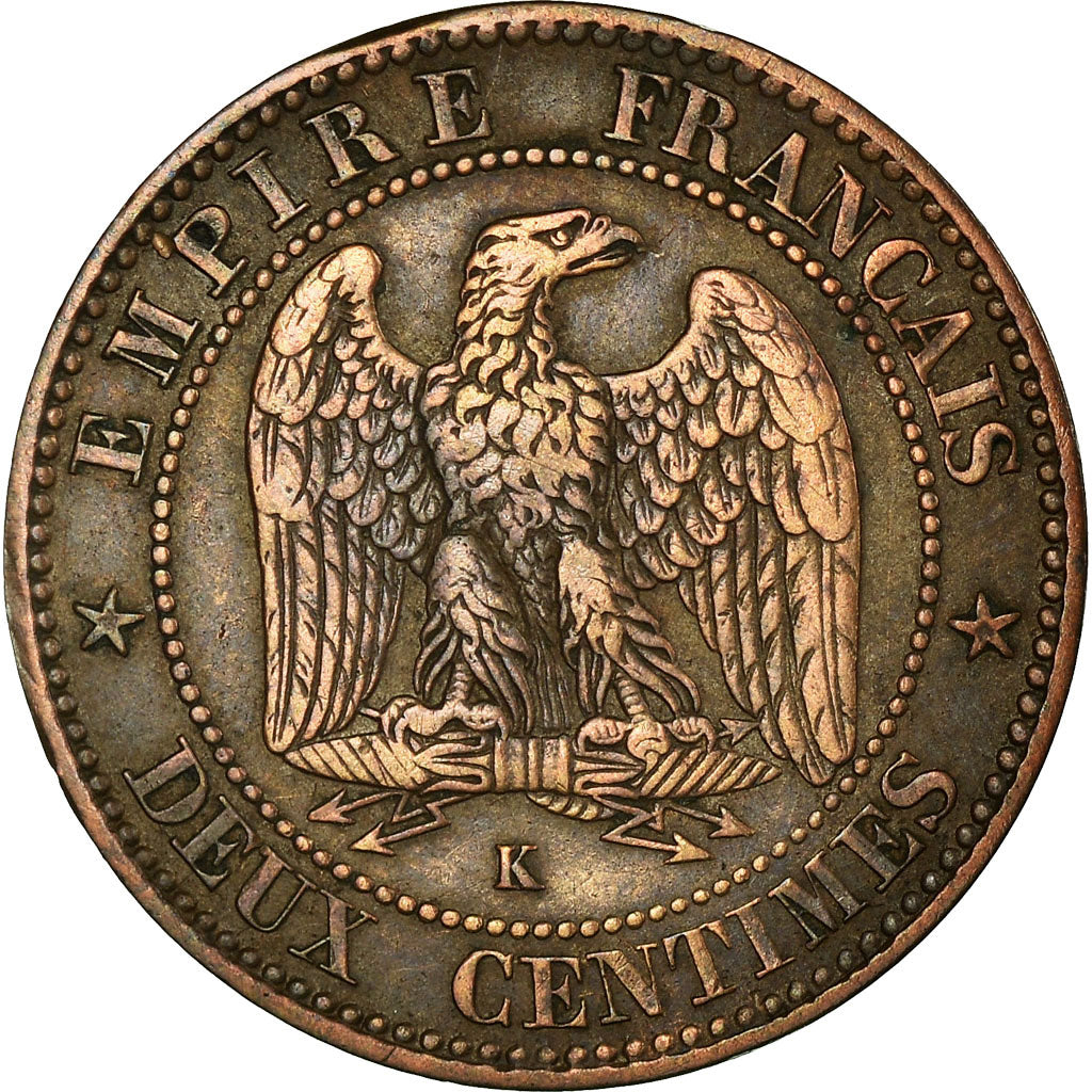 Moneta, Francia, Napoleon III, Napoléon III, 2 Centimes, 1855, Bordeaux, BB