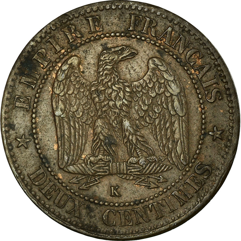 Moneta, Francja, Napoleon III, Napoléon III, 2 Centimes, 1861, Bordeaux