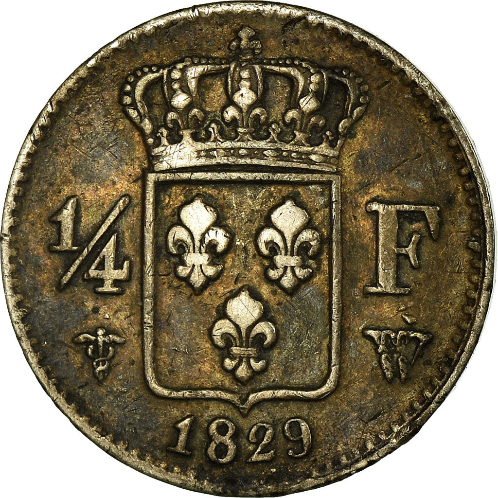 Coin, France, Charles X, 1/4 Franc, 1829, Lille, EF(40-45), Silver, KM:722.12