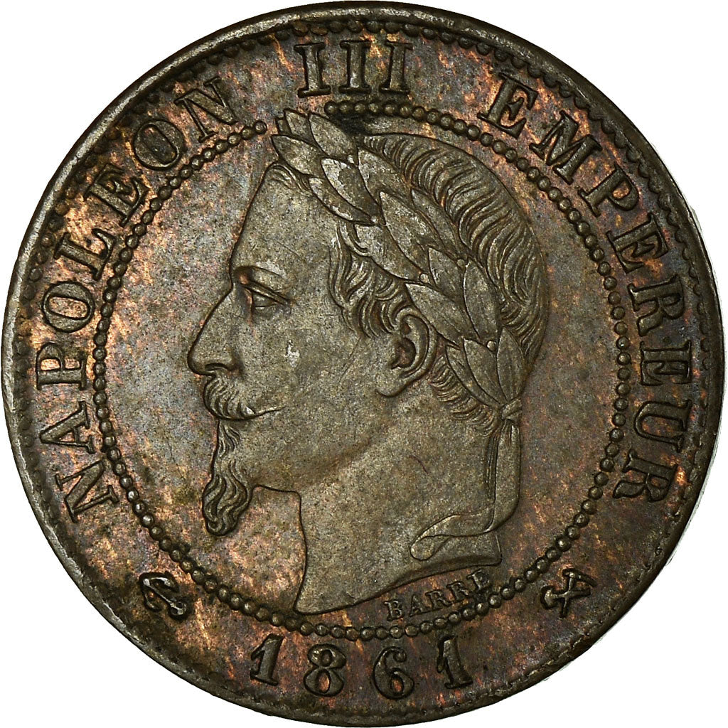 Coin, France, Napoleon III, Napoléon III, Centime, 1861, Bordeaux, EF(40-45)