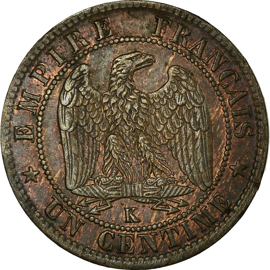 Coin, France, Napoleon III, Napoléon III, Centime, 1861, Bordeaux, EF(40-45)