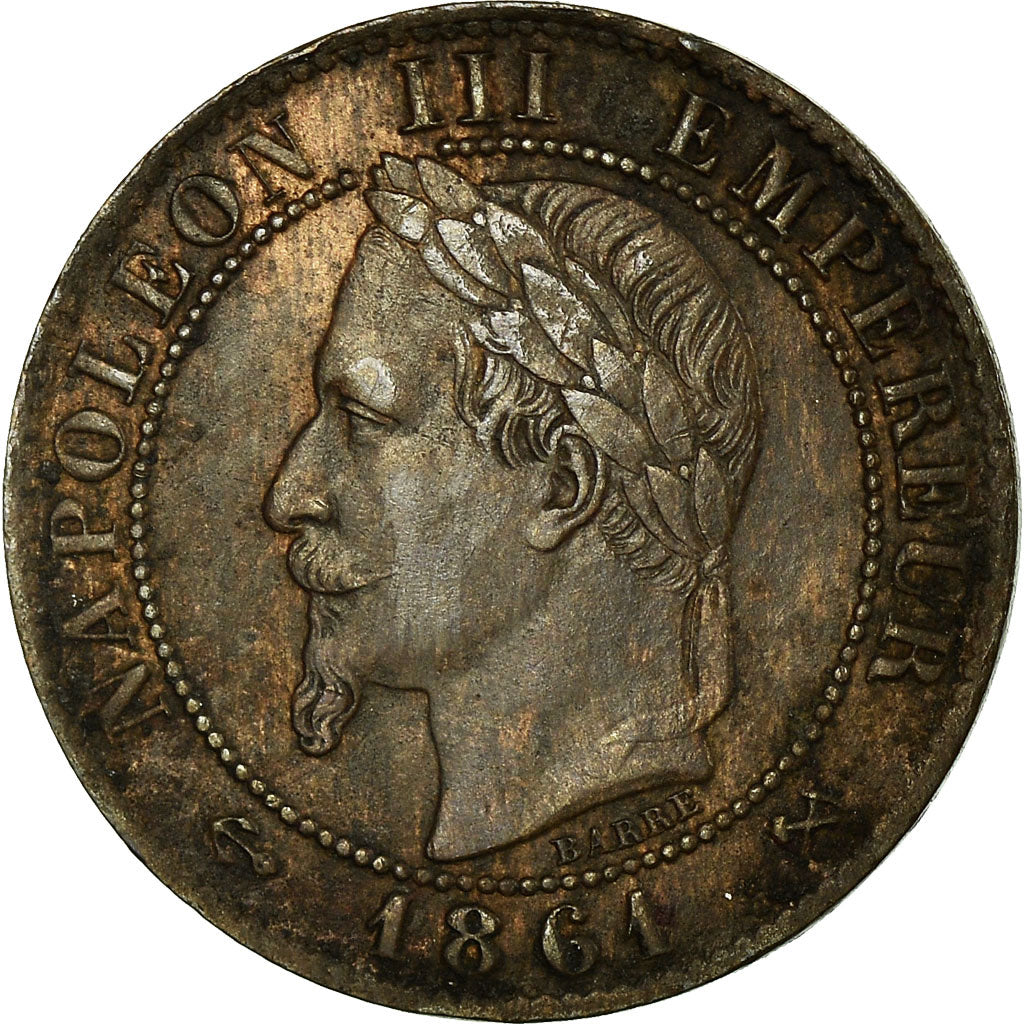 Coin, France, Napoleon III, Napoléon III, Centime, 1861, Bordeaux, EF(40-45)