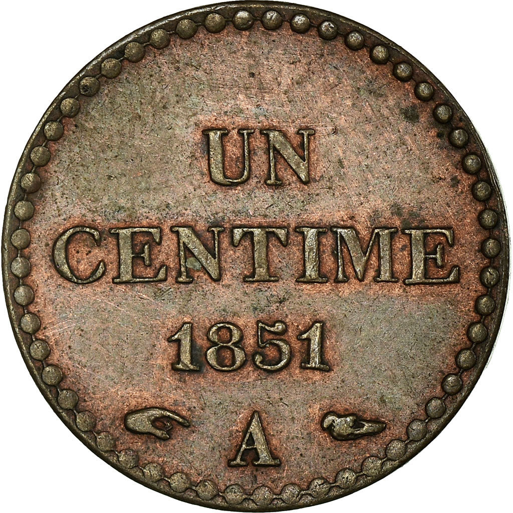 Coin, France, Dupré, Centime, 1851, Paris, AU(50-53), Bronze, KM:754