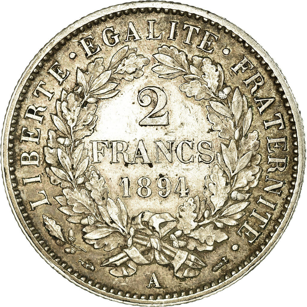 Coin, France, Cérès, 2 Francs, 1894, Paris, AU(50-53), Silver, KM:817.1