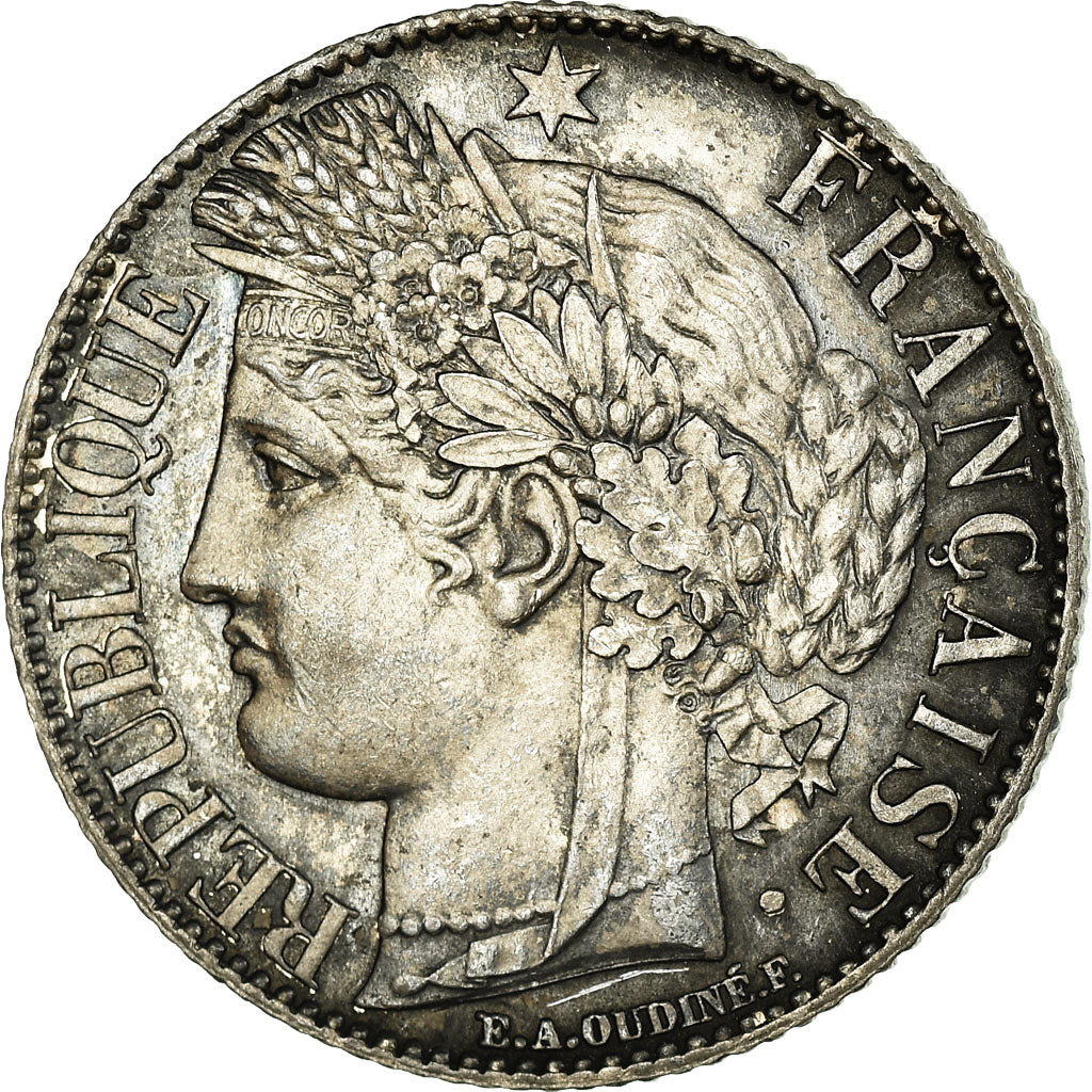 Moneda, Francia, Cérès, Franc, 1887, Paris, EBC+, Plata, KM:822.1