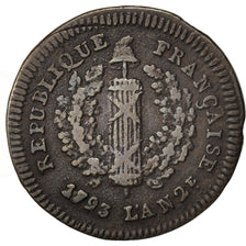 German States, MAINZ, 2 Sols, 1793, Mayence, KM:602