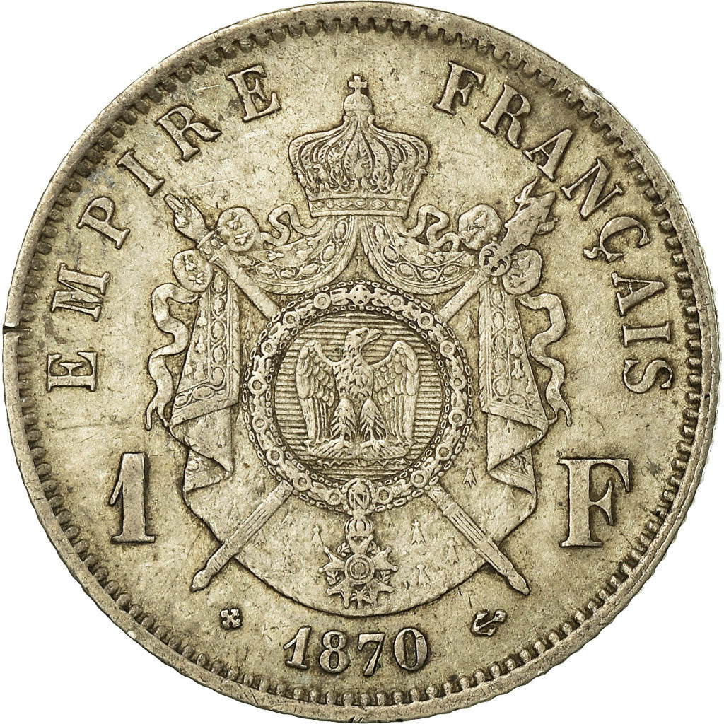 Moneta, Francia, Napoleon III, Napoléon III, Franc, 1870, Strasbourg, BB+