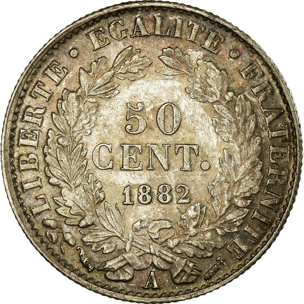 Münze, Frankreich, Cérès, 50 Centimes, 1882, Paris, VZ, Silber, KM:834.1