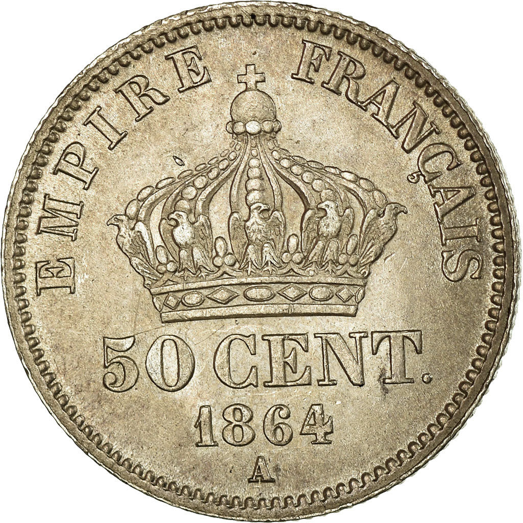 Moneda, Francia, Napoleon III, Napoléon III, 50 Centimes, 1864, Paris, EBC