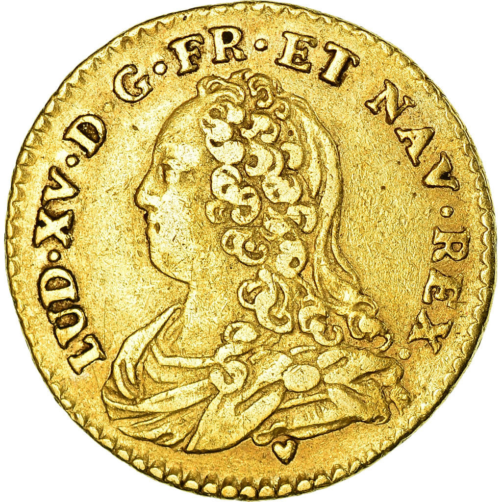 Moeda, França, Louis XV, 1/2 Louis d'or aux lunettes, 1/2 Louis d'or, 1727