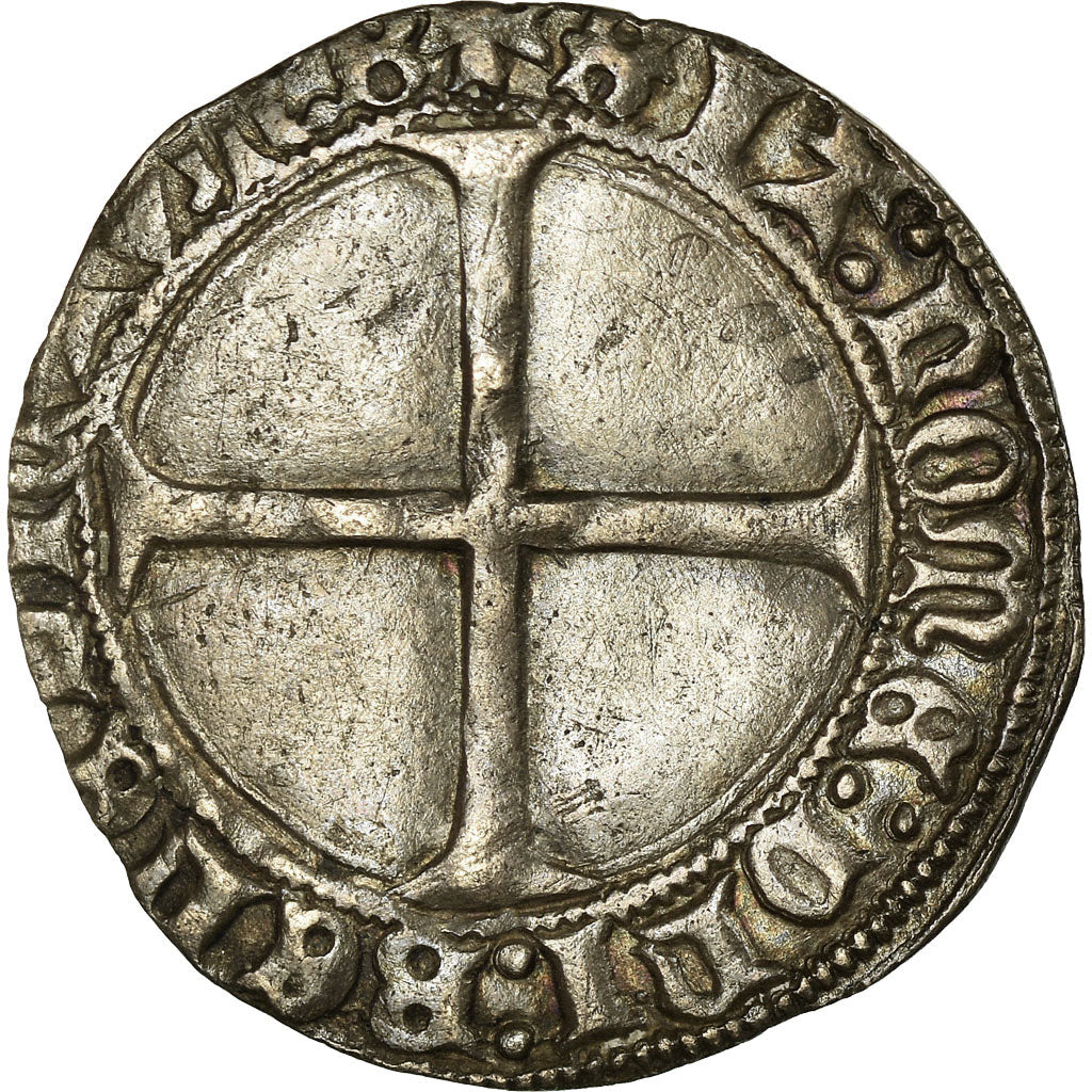Coin, France, Charles VII, Blanc au K, Bourges, EF(40-45), Billon, Duplessy:474
