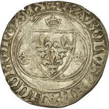 Moneta, Francia, Charles VII, Blanc à la couronne, Paris, BB, Argento