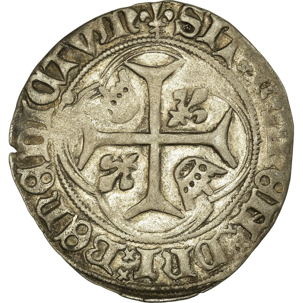 Monnaie, France, Charles VII, Blanc à la couronne, Paris, TTB, Argent