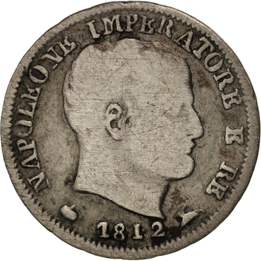 États italiens, Napoleon I, 5 Soldi, 1812, Milan, KM:5.1