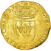 Moeda, França, Charles IX, Ecu d'or, 1573, Rouen, VF(20-25), Dourado