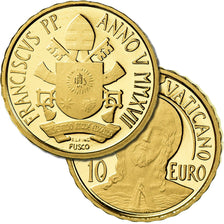 Vatican, Pape François, 10 Euro, Le Baptême, 2017, MS(65-70), Gold