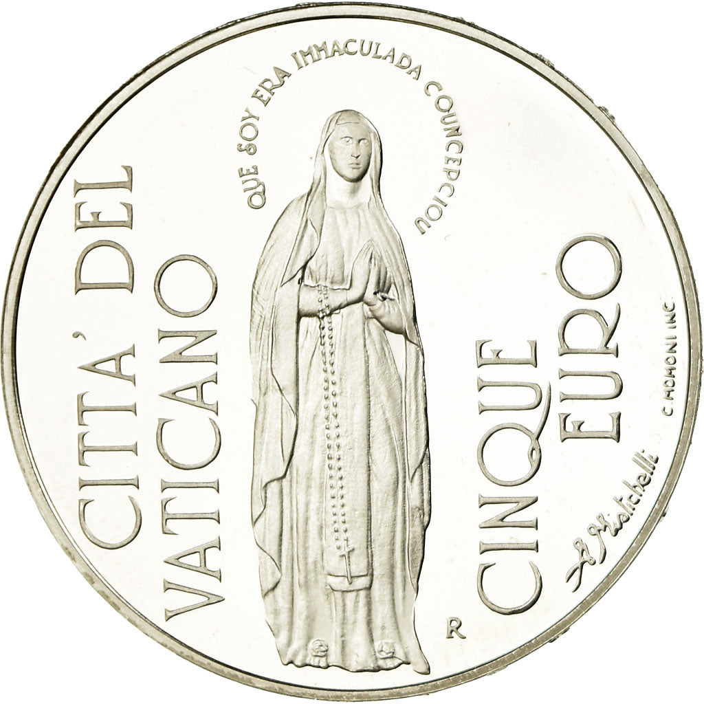 Vatican, Jean Paul II, 5 Euro, Immaculée Conception, 2004, MS(65-70), Silver