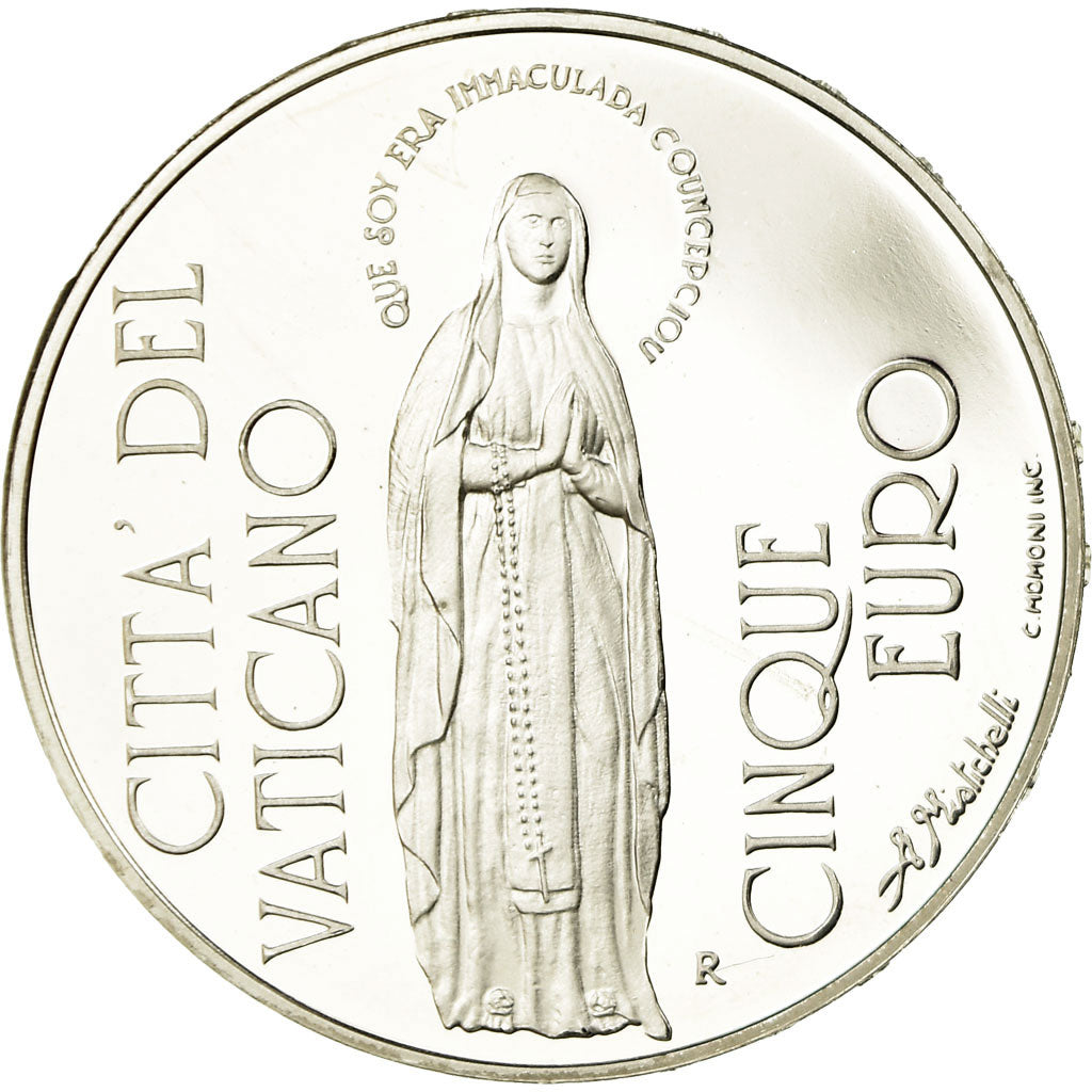 Vatican, Jean Paul II, 5 Euro, Immaculée Conception, 2004, MS(65-70), Silver