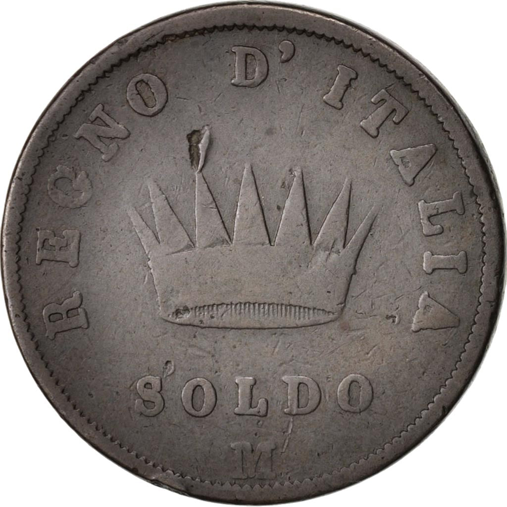 ITALIAN STATES, Napoleon I, Soldo, 1811, Milan, KM:3.2