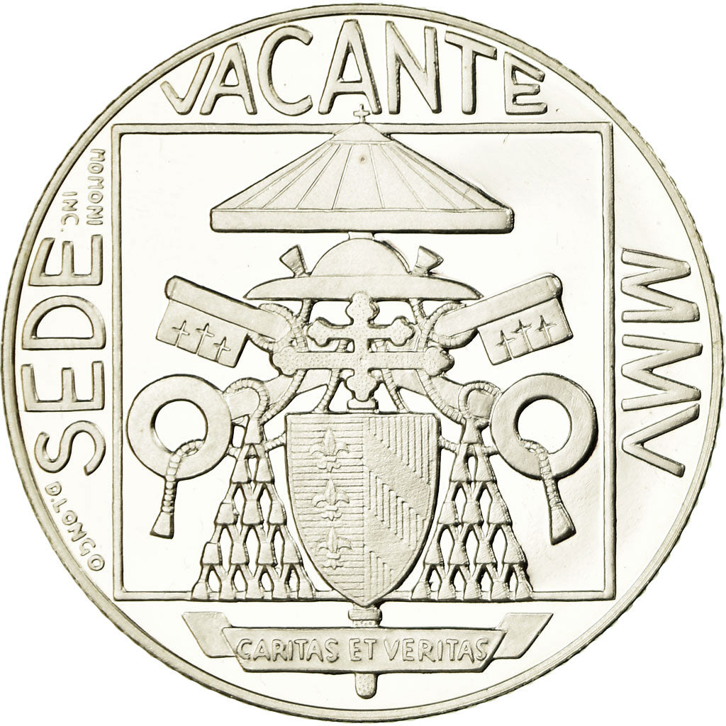 Vaticano, 5 Euro, Siège Vacant, 2005, FDC, Plata