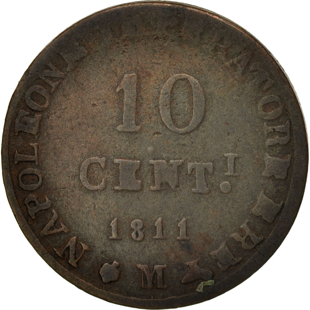 ITALIAN STATES, Napoleon I, 10 Centesimi, 1811, Milan, KM:4