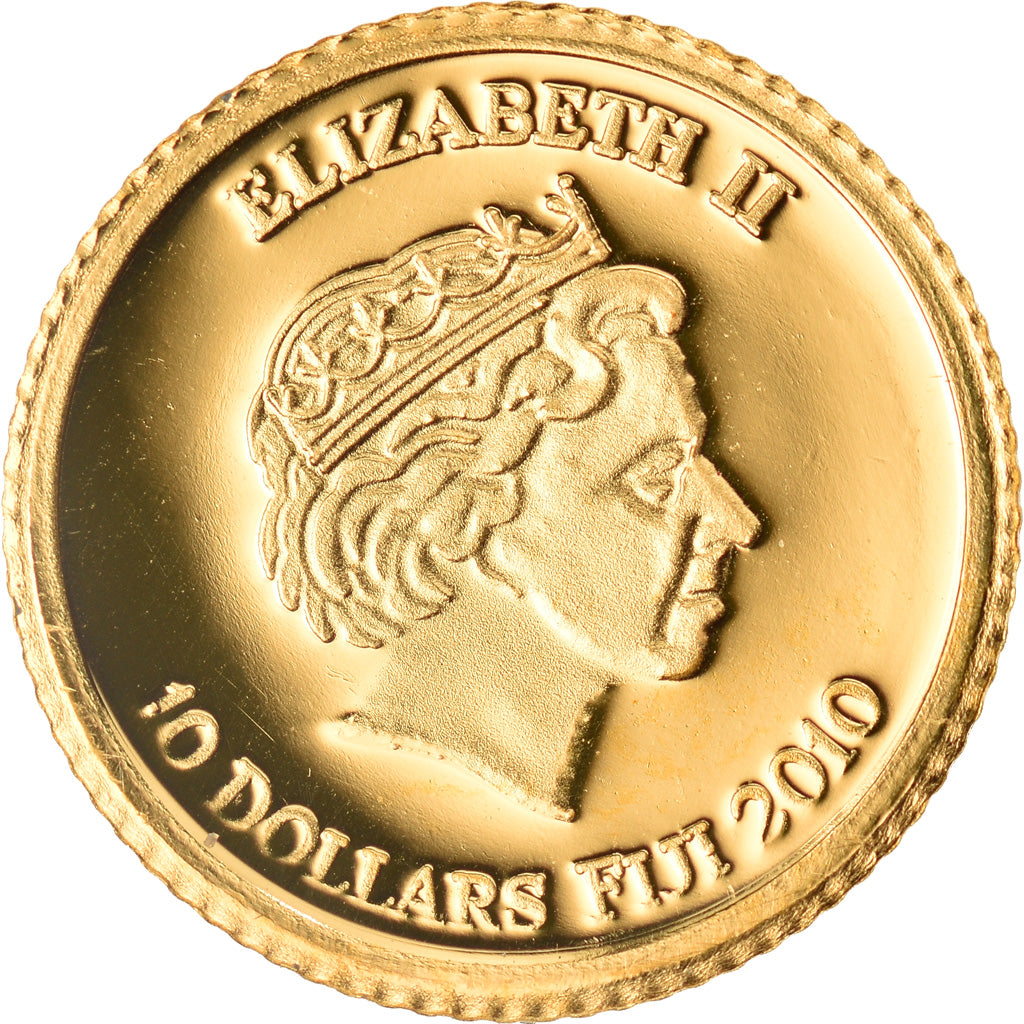 Coin, Fiji, Elizabeth II, 10 Dollars, 2010, MS(65-70), Gold, KM:224