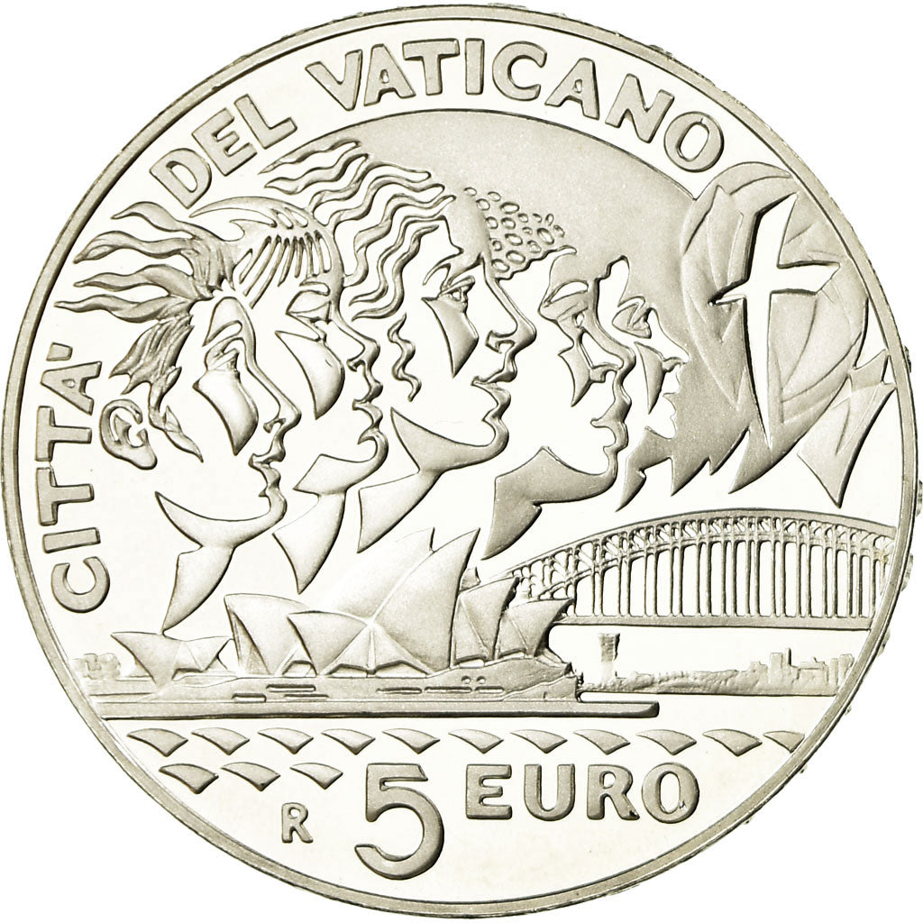 Vaticano, Pape Benoit XVI, 5 Euro, Journée de la jeunesse, 2008, MS(65-70)