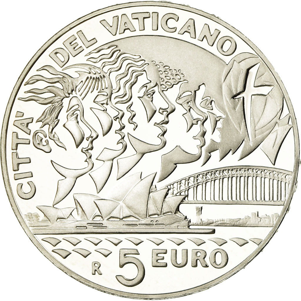 Vaticano, Pape Benoit XVI, 5 Euro, Journée de la jeunesse, 2008, MS(65-70)