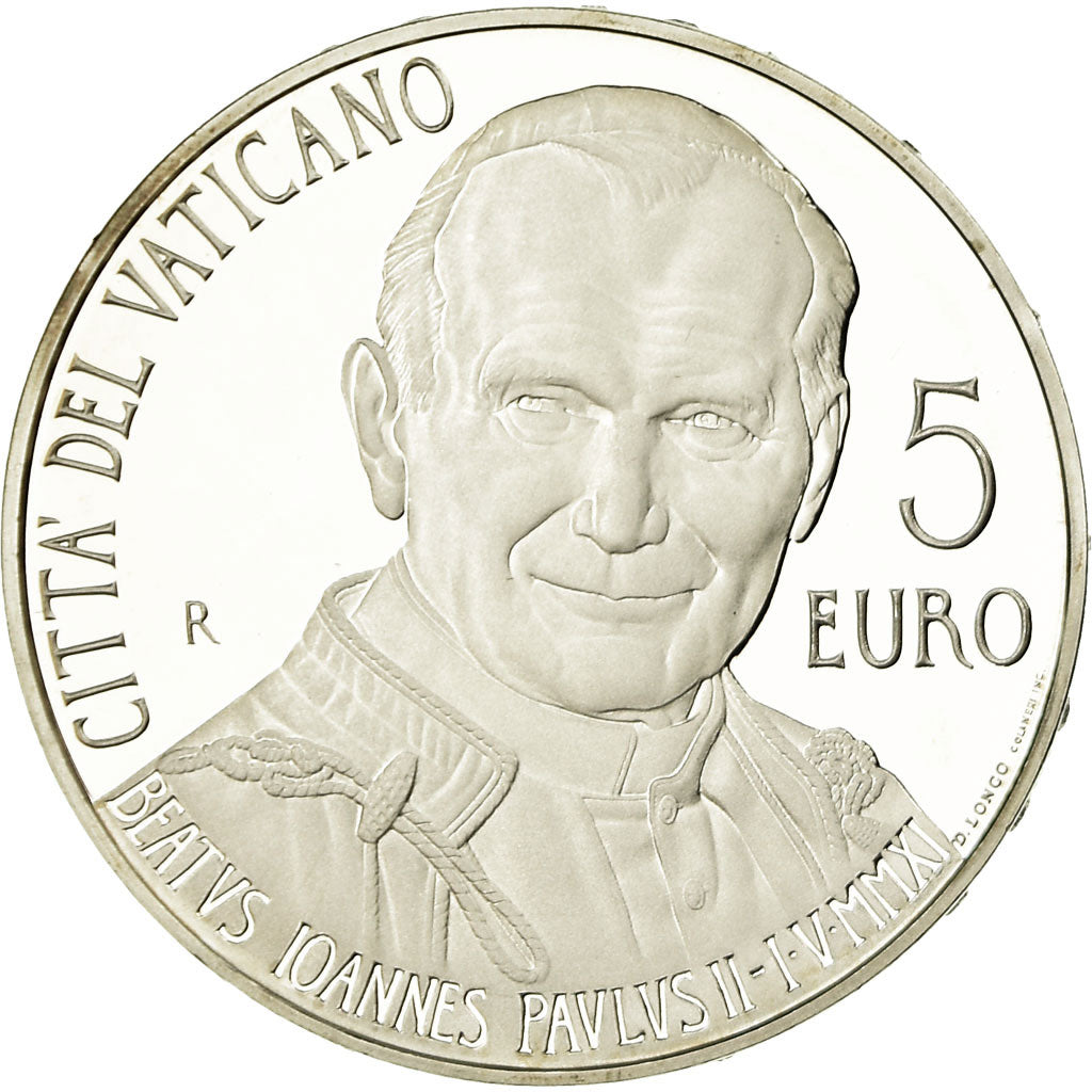 Vatican, Pape Benoit XVI, 5 Euro, Béatification du Pape Jean-Paul II, 2011