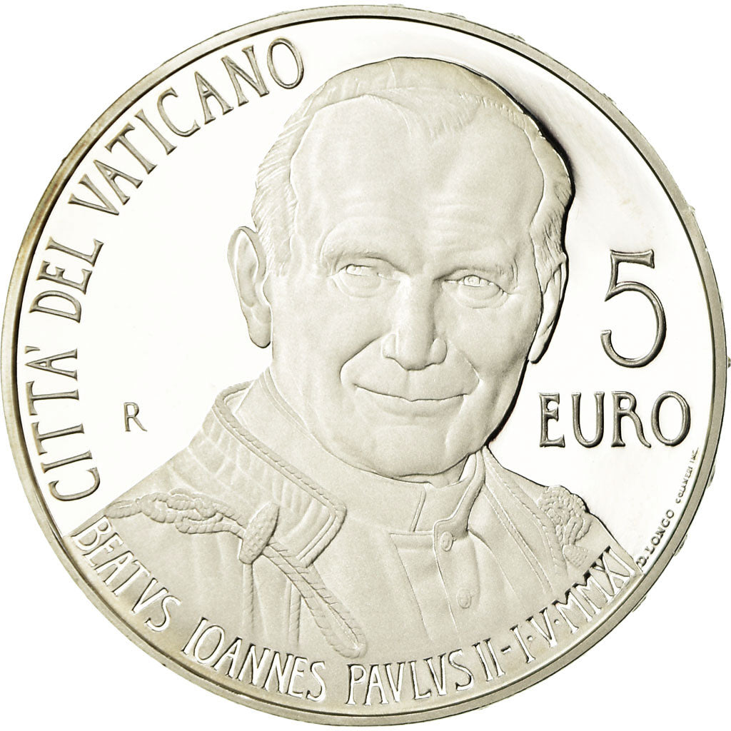 Vatican, Pape Benoit XVI, 5 Euro, Béatification du Pape Jean-Paul II, 2011