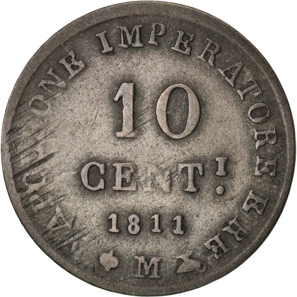 ITALIAN STATES, Napoleon I, 10 Centesimi, 1811, Milan, KM:4