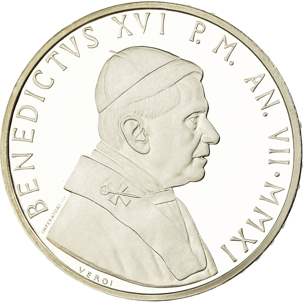 Vatican, Pape Benoit XVI, 10 Euro, Jubilé sacerdotal, 2011, MS(65-70), Silver