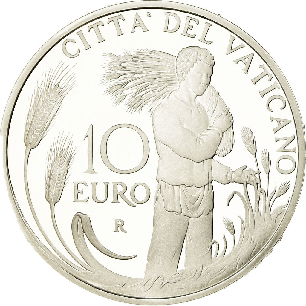 Vatican, Pape François, 10 Euro, Prière mondiale, 2013, MS(65-70), Silver