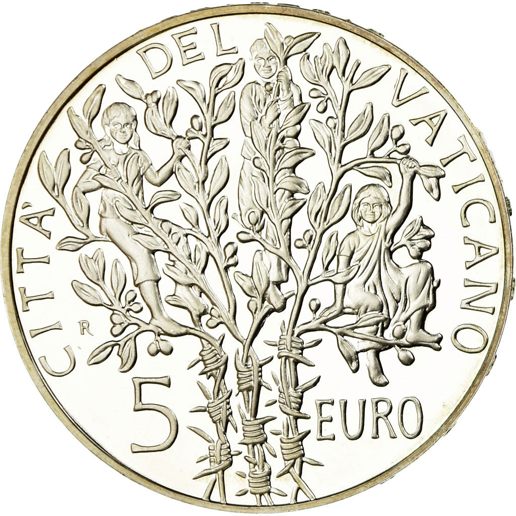 Vatican, Pape Benoit XVI, 5 Euro, Fin seconde guerre, 2005, MS(65-70), Silver