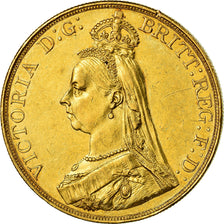 Coin, Great Britain, Victoria, 5 Pounds, 1887, EF(40-45), Gold, KM:769