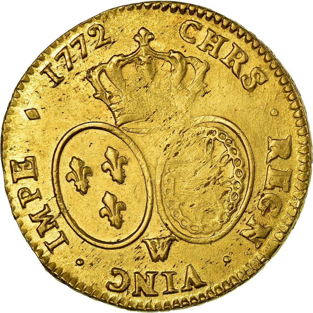 Monnaie, France, Louis XV, Double louis d'or à la vieille tête, 1772, Lille